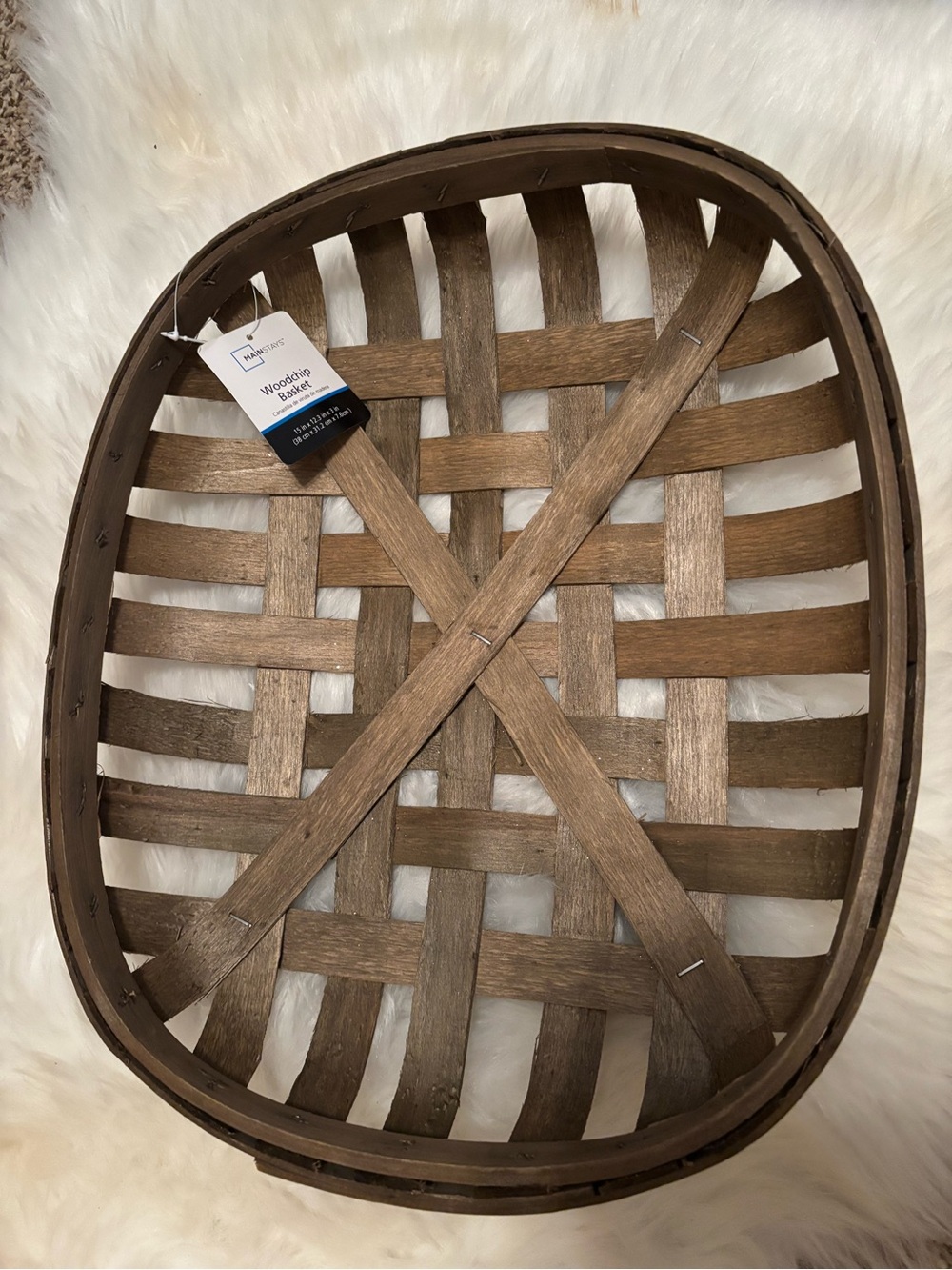 Mainstays Brown Woven Wood Tobacco Basket